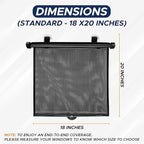 EcoNour Car Window Shades for Baby (2 Pack) - Upgraded | Shades for Side Window | Comes with Enhanced Suction Cups & Large Clips for Durability | Baby Car Accessories (18" x 20")