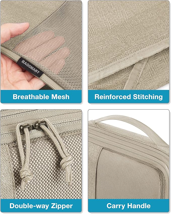 BAGSMART Compression Packing Cubes for Travel, 6 Set Packing Cubes for Carry on Suitcases, Compression Travel Cubes & Suitcas