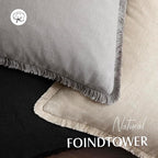 Foindtower Set of 2 Decorative Linen Fringe Throw Pillow Covers Cozy Farmhouse Cushion Cover with Tassels Accent Pillowcase f