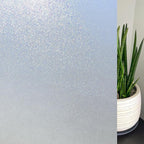 KESPEN Frosted Window Privacy Film Heat Control UV Sun Blocking Glass Stickers Static Cling Non Adhesive Door Coverings Decals for Bathroom Home Office, Sparkling, 35.4 Inch X 8.2 Feet