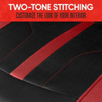 Motor Trend Red Cloth Car Seat Covers for Front Seats – Premium Automotive Bucket Seat Covers, Made for Vehicles with Removab