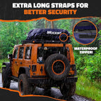 Mockins 30 Cu Ft Navy Car Rooftop Cargo Carrier Bag | 60"x43"x20" Weatherproof 500D Vinyl Car Roof Bag Cargo Carrier for Top of Vehicle | Vehicle Soft-Shell Carriers w/Roof Mat, Lock, Hooks & Straps