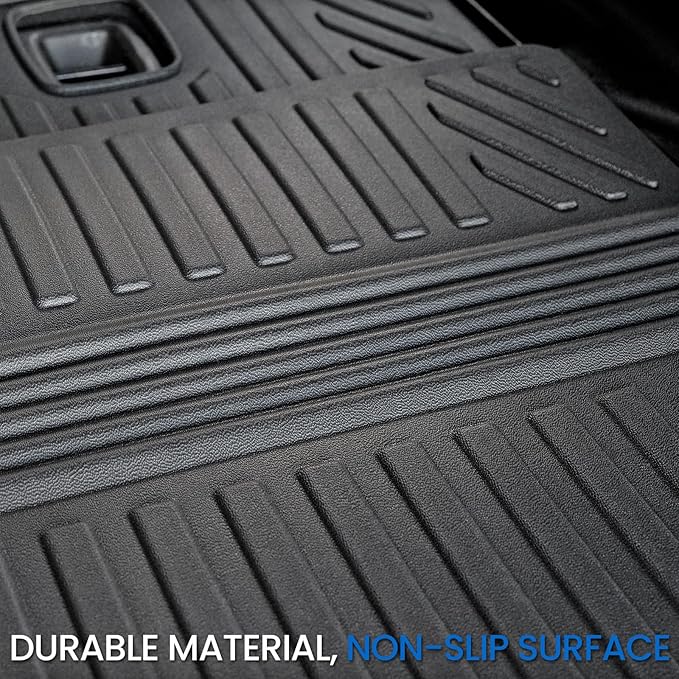 Cargo Mat Backrest Mats for 2021-2025 2026 Jeep Grand Cherokee L (3rd Row Manual & Power Fold), All Weather TPE Trunk Mat Cargo Liner Car Accessories (L | Cargo Mat+3rd Row Backrest Mats)