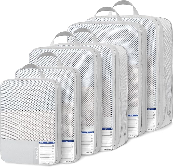 Compression Packing Cubes for Travel, Lightweight Vacation Travel Essentials, Travel Accessories for Suitcase Organizer Bags 