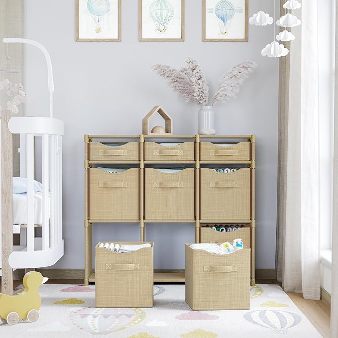 Cube Storage Organizer with Storage Bins Included - The Perfect Closet Organizers and Storage Solution. Includes 9 Storage Cu