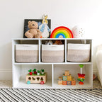 NaturalCozy Storage Cubes 9”x9”x7”Cotton Rope Woven Baskets for Organizing 3-Pack | 9 Inch Cube Storage Bin | Small Basket fo
