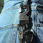 Hephis Skull Heavy Duty Key Chain,Car Emergency Escape Tool, Seat belt Cutter,Bottle Opener,Carabiner Car Key Chains