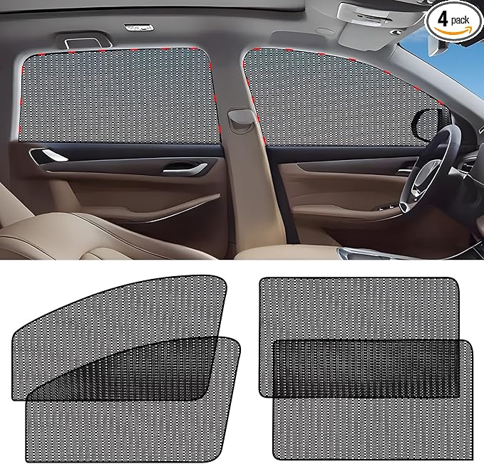 ZATOOTO Car Window Shades for Side Window Sun Shade for Car Window Magnetic Mesh Car Window Screen for Easy Installation Breathable UV Protection Universal for Most Car Perfect for Camping Travel Nap
