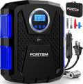 FORTEM Tire Inflator Portable Air Compressor, Air Pump for Car Tires and Bikes, Car Tire Pump w/Auto Shut Off, 150 PSI, 110V AC 12V DC, LED Light, Carrying Case, for Men, Women