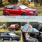 3PCS Car Window Shades Front Windshield Sun Shade Foldable Window Shade Custom Fit for Do-dge Journey 2009-2020 Accessories Car Shades for Front Windows Anti-UV Rays Block Heat