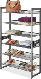 Whitmor Steel Mesh 3-Tier Shoe Rack, Gunmetal Gray