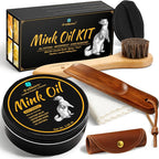 Feilove 4-in-1 Mink Oil Leather Conditioner and Cleaner 3.52 oz - Premium Waterproof Formula for Boots and Shoes