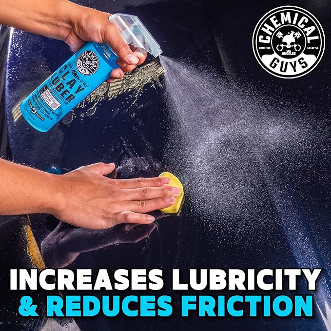 Chemical Guys Clay Bar and Luber Synthetic Lubricant Kit - Light/Medium Duty OG Clay Bar for Removing embedded dirt from Paint, Glass, and Metal, Essential Detailing Accessory - 2 Items