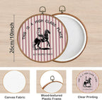 KSDUT Western Cowboy Wall Art Decor - Pink Stripe Preppy Trendy Southwestern Wall Art Canvas Frame Hanging Prints, Foyer Entr