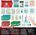 General Medi Mini First Aid Kit, 110 Piece Small First Aid Kit - Includes Emergency Foil Blanket, Scissors for Travel, Home, 