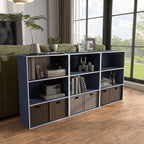 Homes: Inside + Out Apexa 3-Tier Cube Storage Organizer Shelves, Stackable Wood Bookcase Fits Cubby Bins for Organization, Do