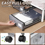 UnderBed Storage Containers, UnderBed Shoe Storage with Wheels, Under Bed Drawers for Clothes Book Blankets, Dorm Bedroom Org