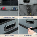YSSOA Trunk Organizer for Car/SUV/Truck, Collapsible 2 Compartment Automotive Storage Box, 600D Waterproof Oxford Polyester