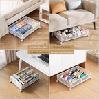 Yecaye Under Bed Storage with Wheels, 2 Pack Under Bed Shoe Storage Organizer Drawer, Tool-free Assembly Metal Underbed Stora