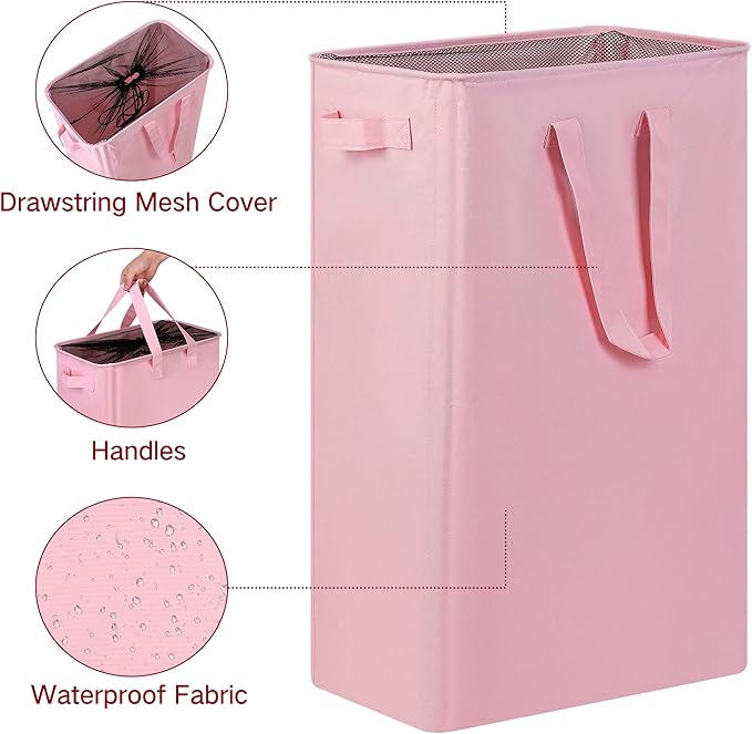 efluky Slim Laundry Basket, Narrow Laundry Hamper with Handles, Collapsible Dirty Clothes Hamper, Tall Laundry Bin for Laundr