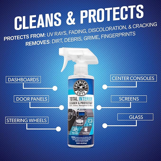 Chemical Guys Total Interior Cleaner & Protectant – Chemical Guys Interior Cleaner, Cleans & Protects Leather, Vinyl, Plastic