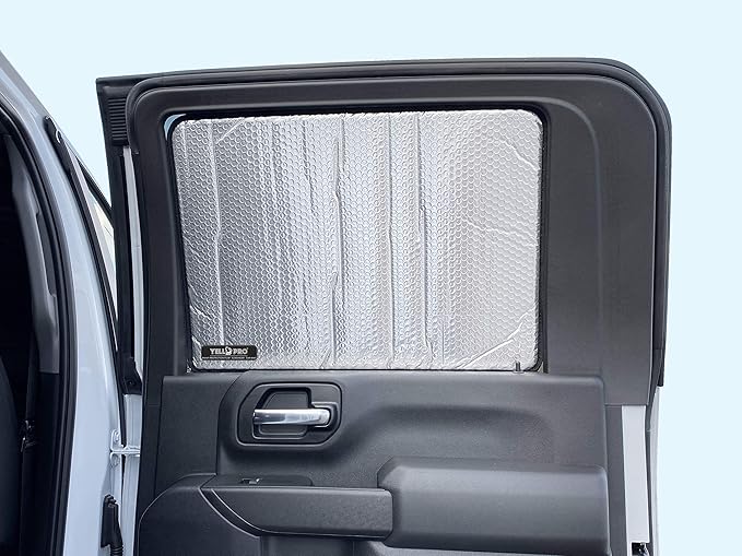 Side Window Rear Seat 2nd Row Sunshade Custom Fit for 2019 2020 2021 2022 2023 2024 2025 2026 GMC Sierra 1500 (Not for HD 2500 3500), SLT, AT4, Denali Pickup 4Dr 4Door Crew Cab (Set of 2)