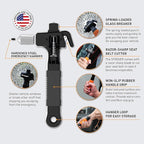 Stinger Super Duty Car Emergency Escape Tool, Hardened Carbon Steel Vehicle Safety Hammer, Spring Loaded Window Breaker, Razo