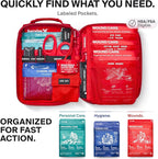 Small First Aid Kit for Car, Travel & Home - Emergency Kit for Hiking, Camping, Backpacking and Outdoors - Includes Zip Stitc