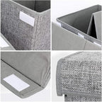 popoly Large Toy Box Storage with Lid, Collapsible Sturdy Toy Chest Storage Bin Box with Rivets Handles for Kids, Boys, Girls
