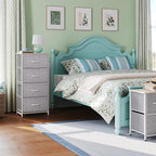 WLIVE 4 Drawers Dresser for Bedroom, Light Grey Fabric Clothes Storage Organizer Unit, Dresser for Hallway, Entryway, Closets