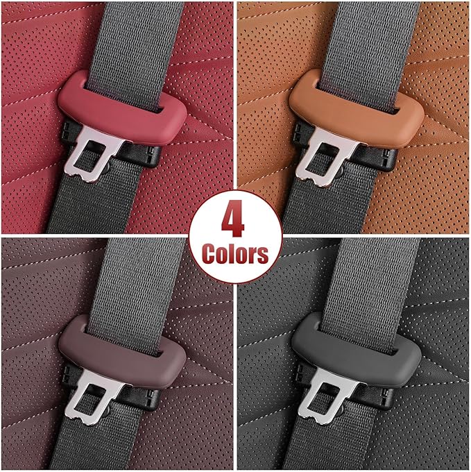5pcs Car Seat Belt Buckler Cover, Silicon Anti-Scratch Seatbelt Buckler Protector Silencer Clip Holster for BMW Accessories, Car Interior Accessories for Men and Women (5pcs Red)