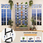 SUFAUY Shoe Rack, 5-Tier 33" Wide Shoe Storage Rack for 24-30 Pairs of Shoes, Mesh Shoe Organizer for Entryway Closet, Steel 