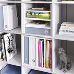 Ballucci 4-Tier Paper Sorter and File Organizer for Desk, Wood Mail Sorter, Fits into IKEA Kalax and ClosetMaid Cube Storage 