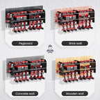 TRZZ 2-in-1 Power Tool Organizer Wall Mount, 3-Layer Drill Holder with 2 Side Pegboards, 8 Drill Holders, 4 Hooks, and 1 Dril