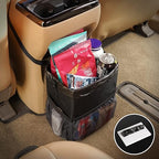 KMMOTORS Aladdin Car Trash Can Small with Mesh Pocket, Hanging Trash bin for car, Garbage Can with Trash Bags, Foldable car Trash can with Bag(Small Without Lid)