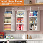 Honkazita 3-Tier Foldable Closet Hanging Organizer, Free-Standing | Hanging Closet Shelves for Wardrobe Laundry Room, Plastic