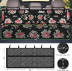 Femuar Car Trunk Organizer,Large Capacity Backseat Trunk Organizer(42"*18"),Collapsible Car Storage Bag with 8 Pocekt,Car Organizer for SUV/MPV/Truck - Floral
