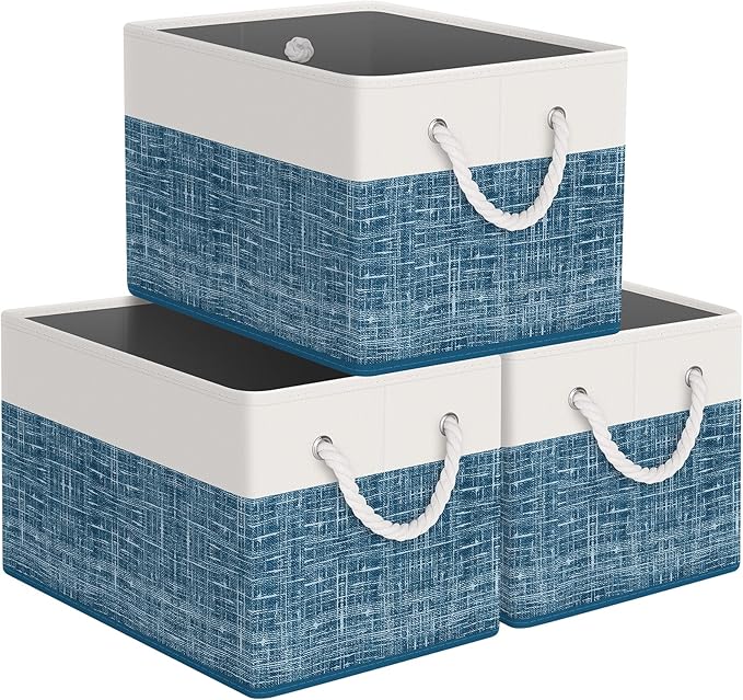 StorageTastic Storage Bin,Collapsible Storage Basket For Organizing,Large Storage Boxes With Rope Handles,Storage Containers,
