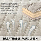 Universal Auto Faux Linen Back Car Seat Cover Beige - Breathable Rear Seat Protector with Non-Slip Bottom SizeSL - Diamond St