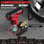 150PSI Tire Inflator Portable Air Compressor: Cordless Air Pump Compatible with Milwaukee 18V Battery - Car Tire Pump with LCD Display & LED Light for Auto, Motorcycles(Bare Tool)