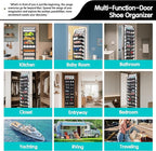 Kotkn 10 Tier Hanging Shoe Rack - Heavy Duty Behind The Door Hanging Shoe Rack, Sturdy Oxford Cloth, 20+ Pairs Over The Door 