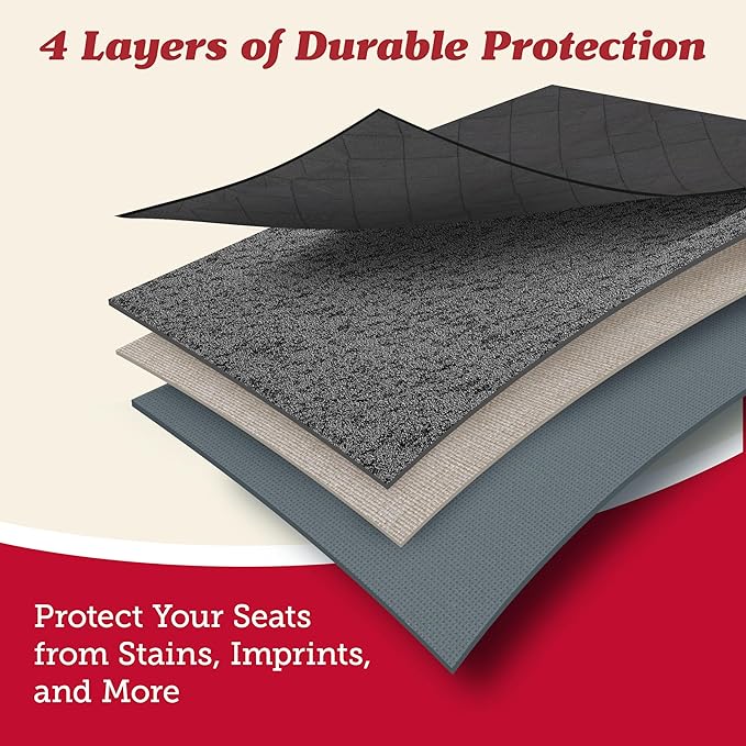 Lusso Gear Car Seat Protector for Baby Car Seat (Bench Seat Cover) - Waterproof - Thick Padding - Protects Fabric or Leather 