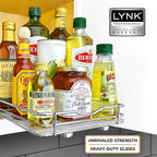 LYNK PROFESSIONAL® Pull Out Spice Organization for Cabinets - 8-3/8 inch Wide – Spice Rack for Inside Cabinets, Slide Out Spi