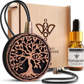 Wood Car Air Freshener — Handmade Car Air Freshener — Tree Of Life Designed Fragrance Oil Diffuser in Wooden Gift Box — Aroma