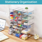 Vtopmart Acrylic Organizer with 32 Drawers, Desk Organizers and Accessories, Clear Makeup Organization, Dustproof Storage Dra