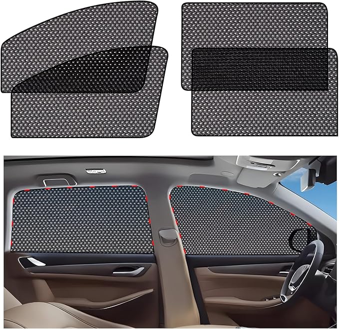 ZATOOTO Car Window Shades, Car Window Covers Baby Breathable Mesh UV Heat Protection Universal Fit for Most Vehicles Easy Magnetic Installation Perfect for Camping Travel Napping
