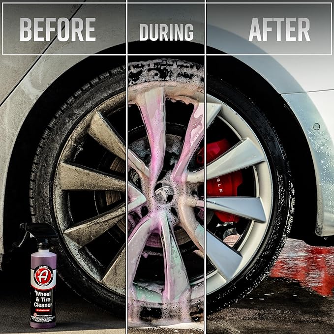 Adam's Polishes Wheel & Tire Cleaner Combo - Professional All In One Tire, Wheel, Rim, Barrel, Rubber, Well Cleaning Spray fo