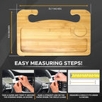 EcoNour 2 in 1 Car Steering Wheel Desk | Lap Desk for Convenient Working | Bamboo Trays for Eating | Interior Accessories for Truck Drivers | Lightweight Wooden Tray with Easy Storage