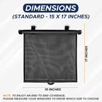 EcoNour Car Window Shades for Baby (2 Pack) - Upgraded | Shades for Side Window | Comes with Enhanced Suction Cups & Large Clips for Durability | Baby Car Accessories (15" x 17")
