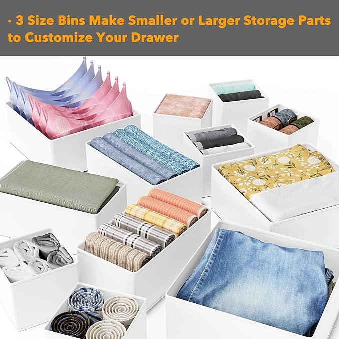 SpaceAid Drawer Organizer Clothes, 12 Pack Dresser Organizer Bins for Nursery, Closet Organization and Storage Dividers for C